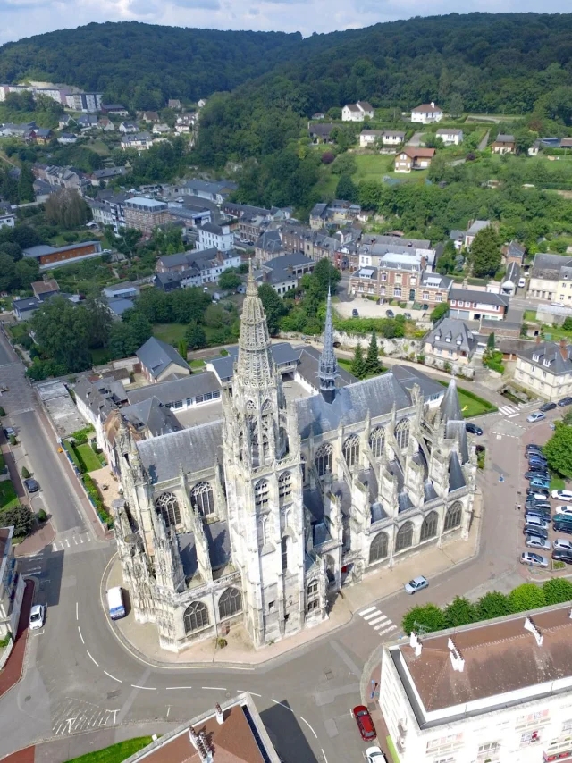 Rives En Seine July 2016 Eglise Notre Dame De Caudebec En Caux Patrimoine Culturel Vue Du Ciel Jf Drone N Caux