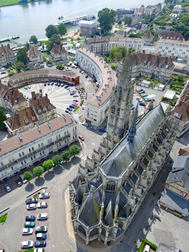 Rives En Seine July 2016 Eglise Notre Dame De Caudebec En Caux Aerial View Perle Du Val De Seine Jf Drone N Caux