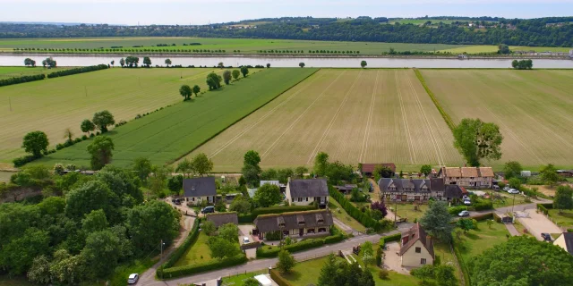 Route Des Chaumieres Juni 2017 Blick Drone Blick Seine Maison A Colombages Pausage Normandie Csnt